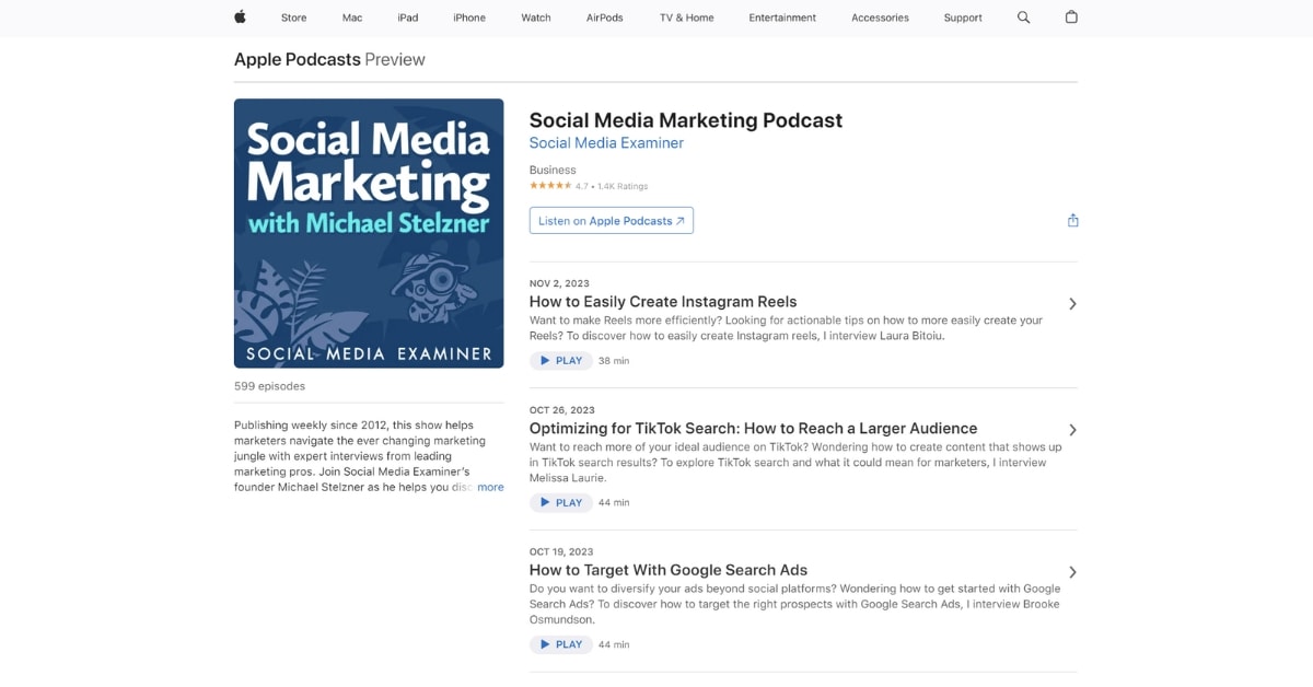 Social Media Marketing Podcast with Michael Stelzner