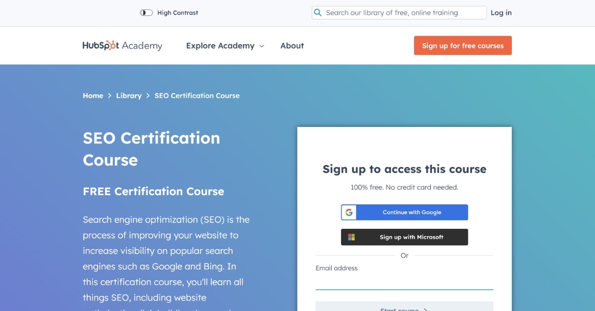 SEO Training Certification
