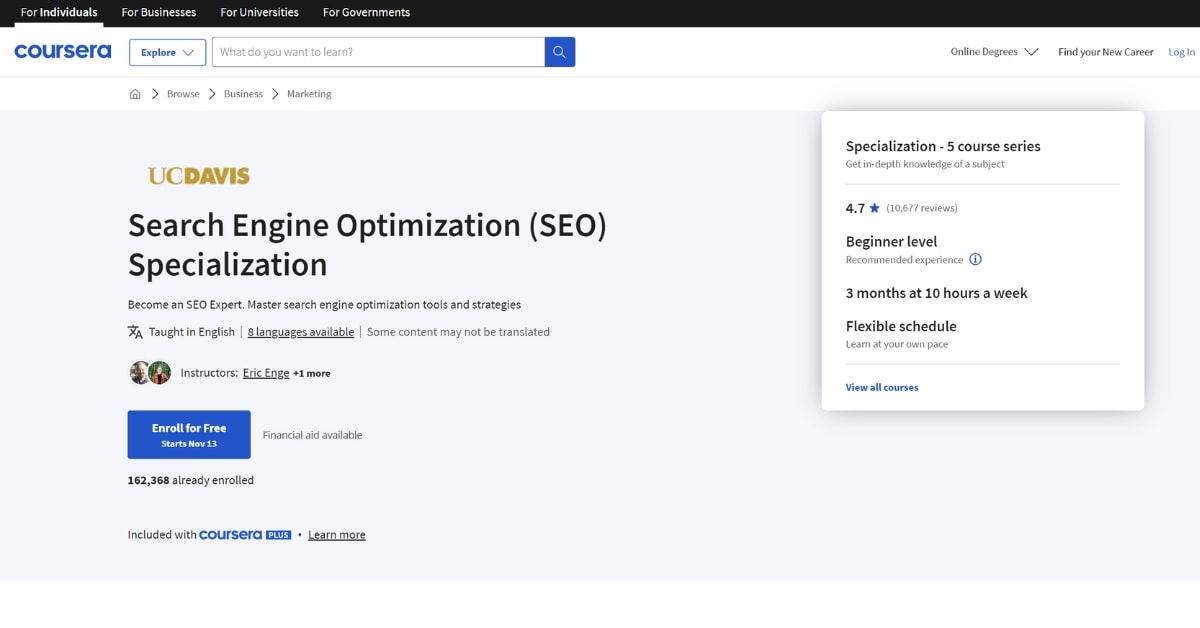 SEO Specialization