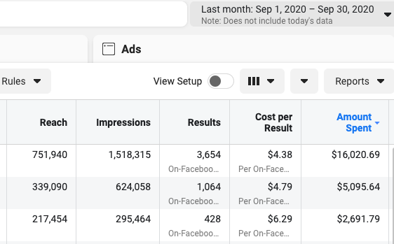 facebook-ads-performance-for-lead-generation-campaigns-screenshot